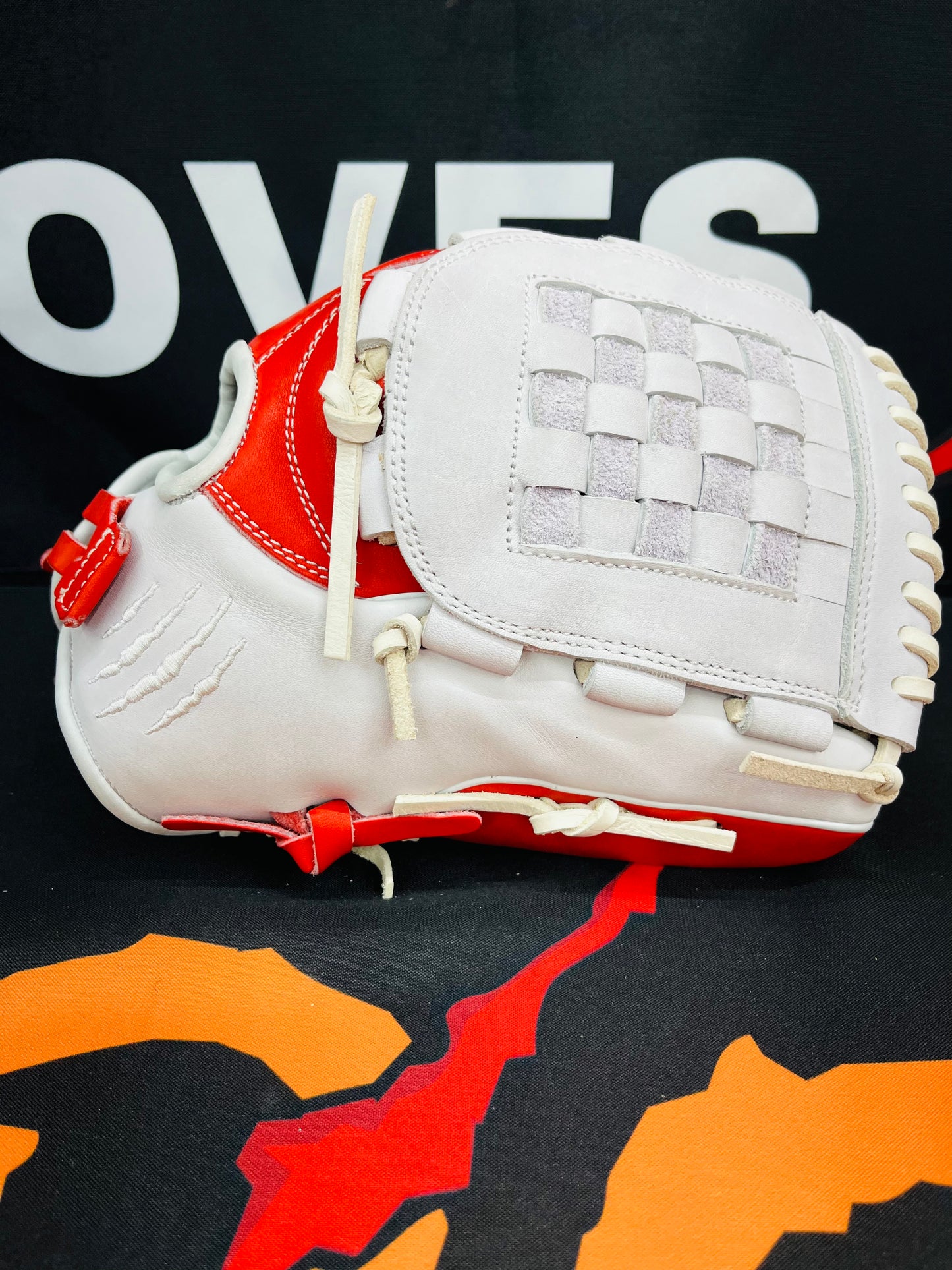 12" RHT and LHT PRO GRADE BASKET WEB WHITE/RED