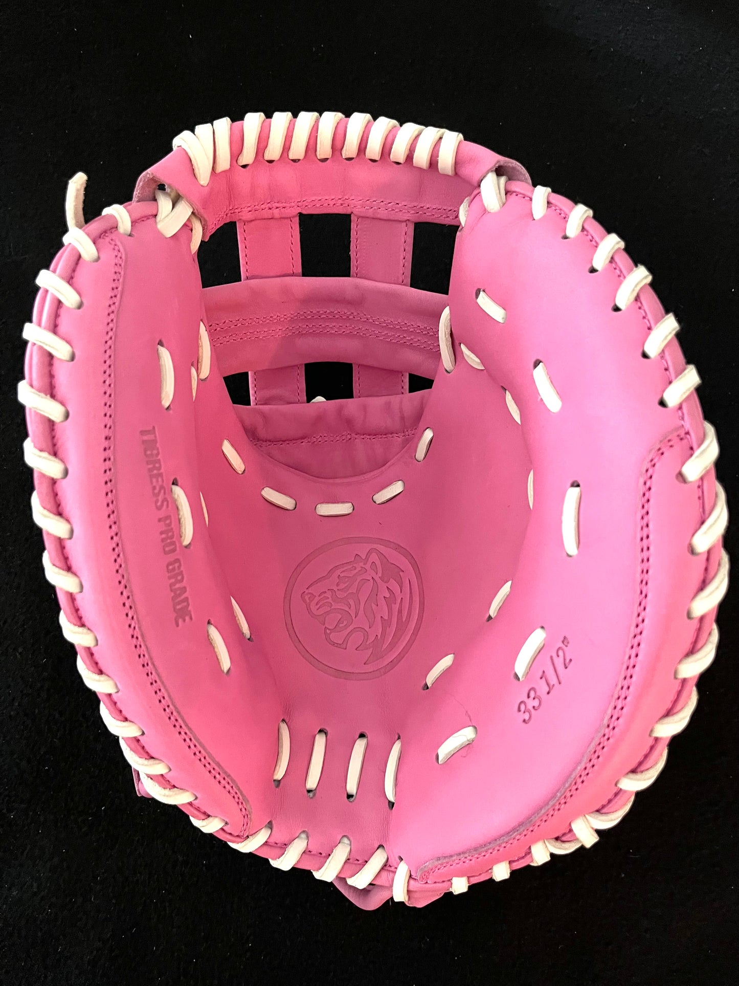PRO GRADE RHT CATCHER'S MITT H-WEB PINK W/ PINK LOGO