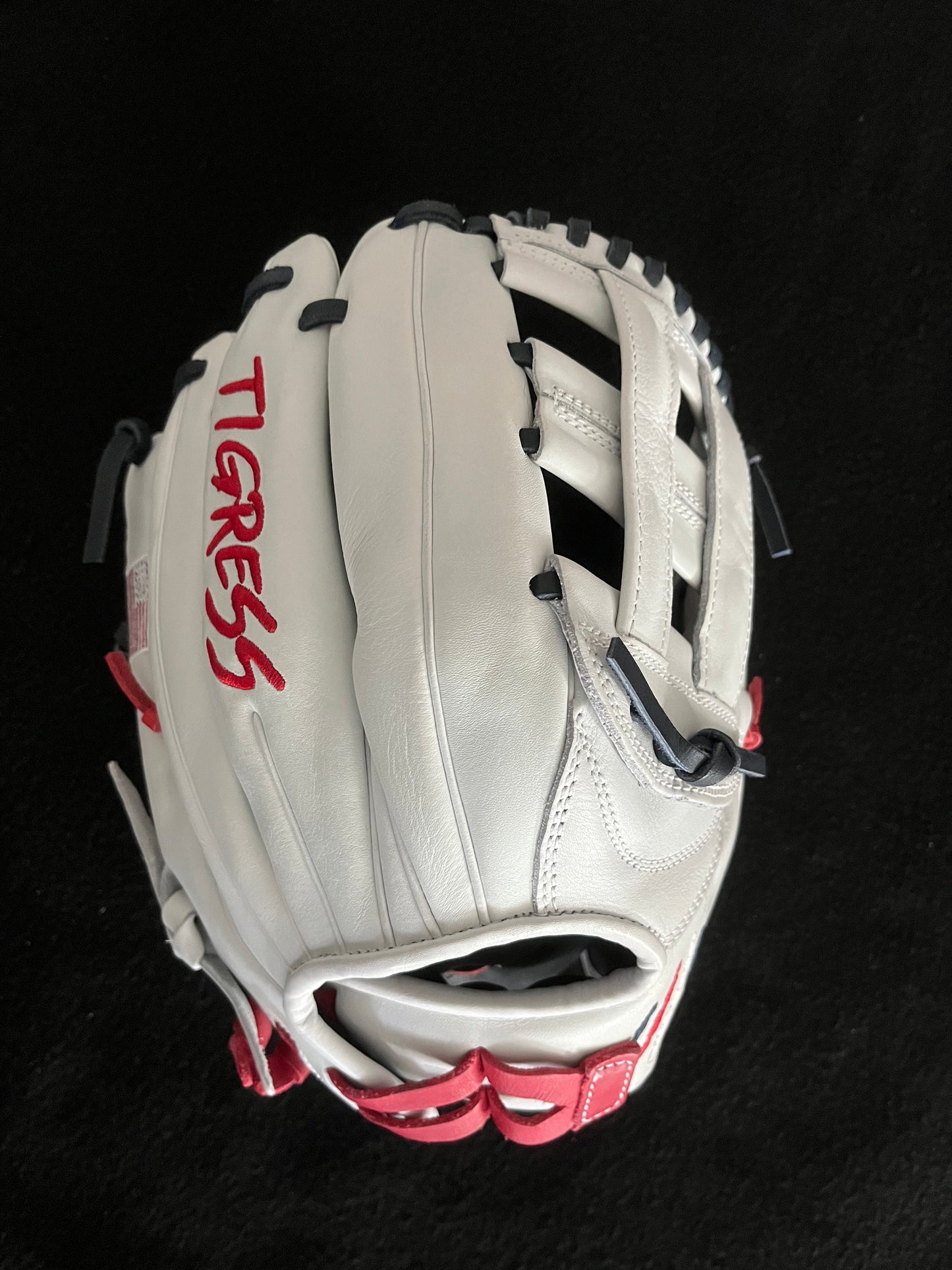 CUB SERIES 11.5" RHT WHITE/RED/NAVY H-WEB CINCH W/ AMERICAN FLAG AND RED HEEL LACE