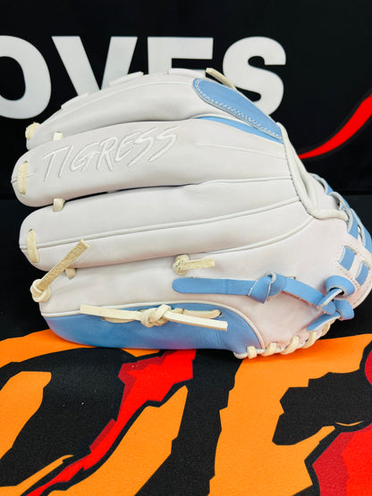 12" RHT PRO GRADE BASKET WEB WHITE/LIGHT BLUE