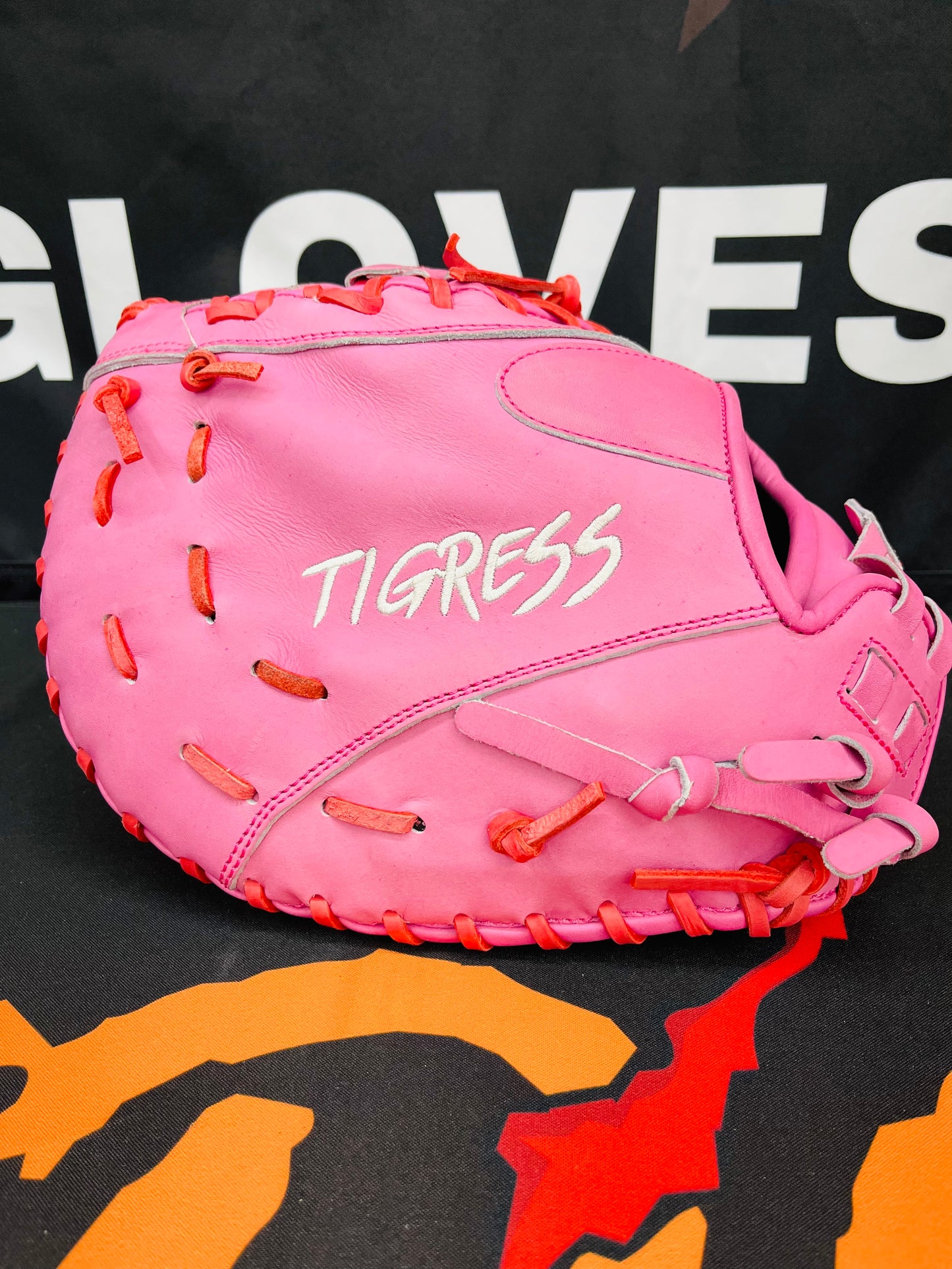 FIRST BASE MITT, PINK W/CINCH WRIST