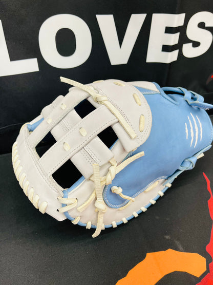 34" PRO GRADE LHT CATCHER’S H-WEB, CINCH WRIST, LIGHT BLUE AND WHITE