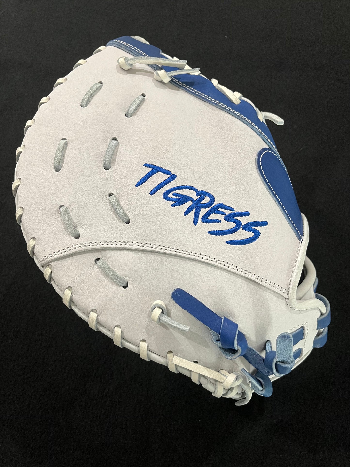 RHT/LHT 12.75 FIRST BASE MITT WHITE/ROYAL CINCH WRIST