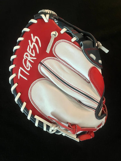 34" PRO GRADE RED, WHITE AND BLUE RHT/LHT CATCHER'S MITT CINCH