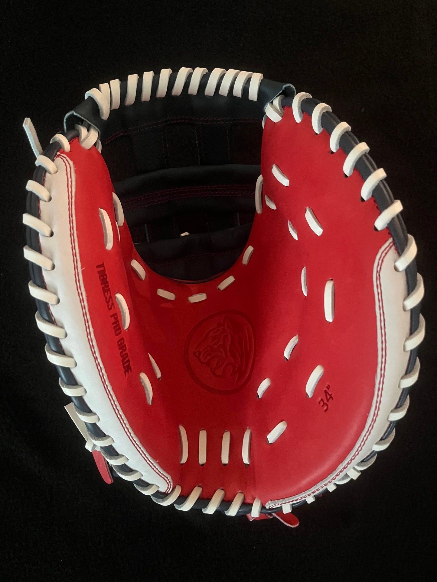 34" PRO GRADE RED, WHITE AND BLUE RHT/LHT CATCHER'S MITT CINCH
