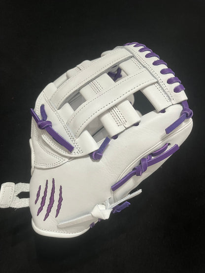 CUB SERIES 11.5" WHITE H-WEB PURPLE LACE AND LOGO