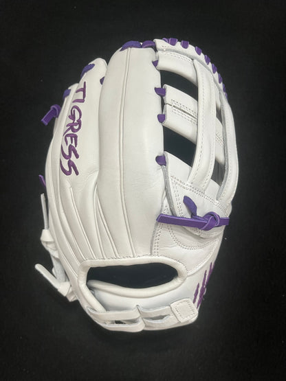 CUB SERIES 11.5" WHITE H-WEB PURPLE LACE AND LOGO