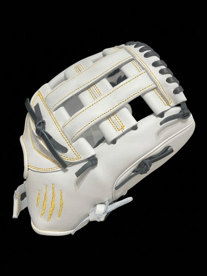 CUB SERIES 11.5" WHITE H-WEB BLACK LACE, YELLOW LOGO